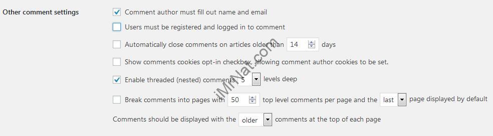 Other Comment settings