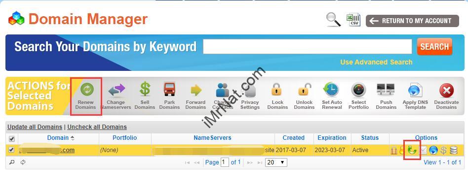 NameSilo domain manager auto renew